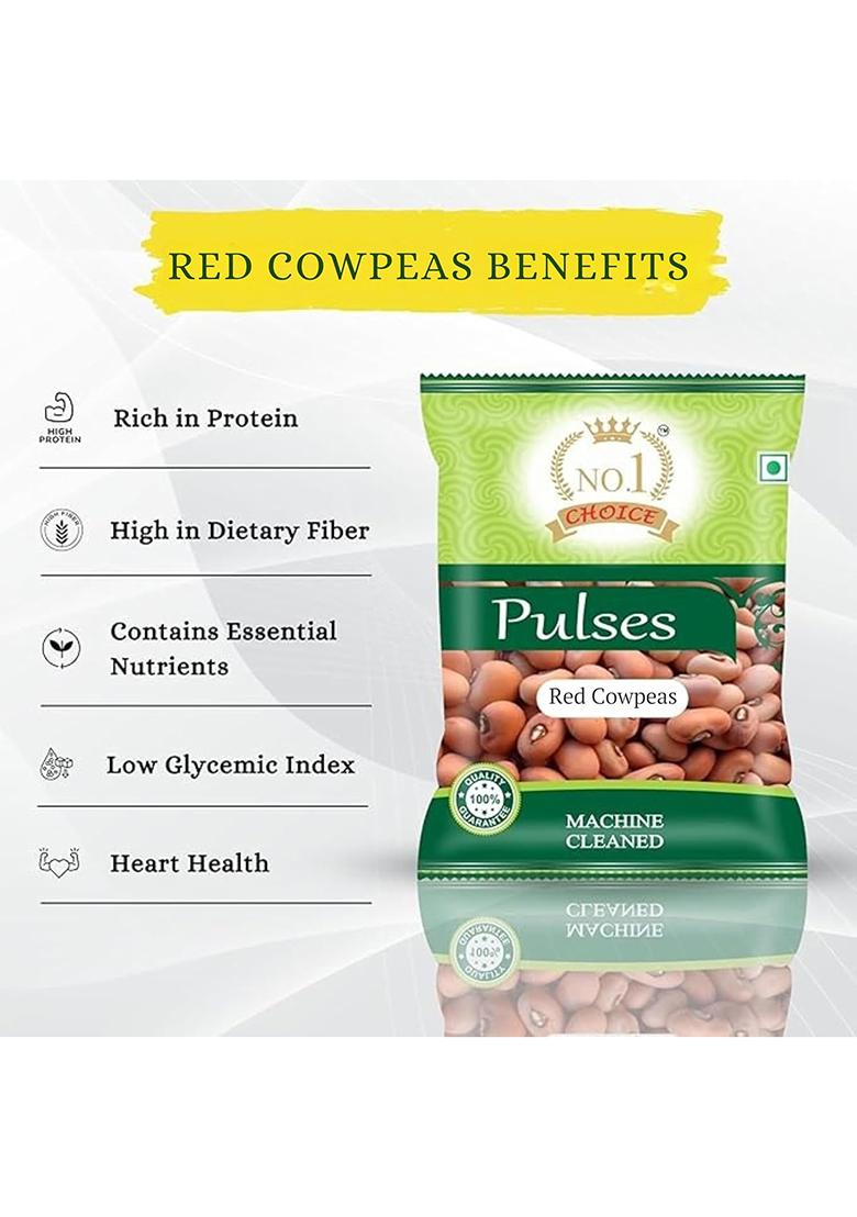 No.1 Choice Red Cowpeas (Lobia) 500Gm | 100% Natural Pulses | High Protein, Fiber-Rich, Diabetic-Friendly Superfood | Ideal For Curries, Chana Masala & Salads