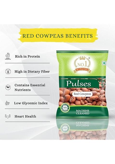 No.1 Choice Red Cowpeas (Lobia) 500Gm | 100% Natural Pulses | High Protein, Fiber-Rich, Diabetic-Friendly Superfood | Ideal For Curries, Chana Masala & Salads