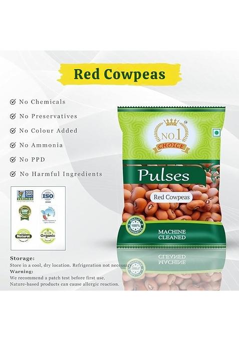No.1 Choice Red Cowpeas (Lobia) 500Gm | 100% Natural Pulses | High Protein, Fiber-Rich, Diabetic-Friendly Superfood | Ideal For Curries, Chana Masala & Salads