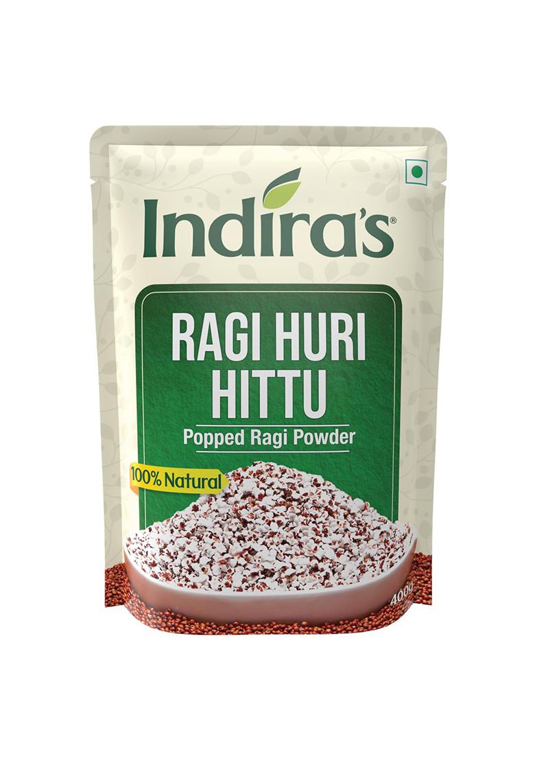 Indira’S Ragi Huri Hittu, Tasty Popped Ragi Flour (400G X 9), Sugar Free Ragi Malt Mix, Instant Ragi Porridge Mix, Laddu Mix, Roasted Finger Millet Powder, Atta, Taidalu, Nachni, Mandua