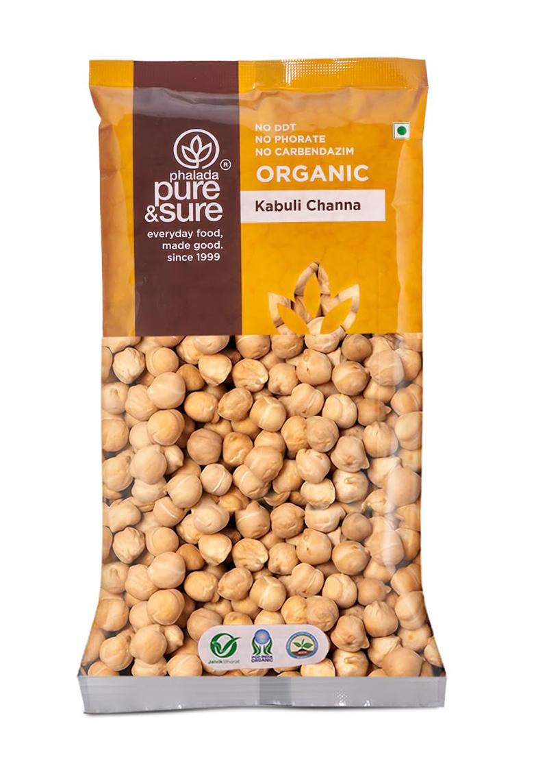 Pure & Sure Organic Kabuli Chana Dal 500Gm | 100% Natural & Unpolished Pulses | Rich In Protein | No Cholesterol No Additives | Chemical Free & Pesticides Free| Steam Sterilized