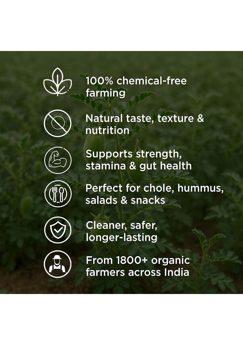 Pure & Sure Organic Kabuli Chana Dal 500Gm | 100% Natural & Unpolished Pulses | Rich In Protein | No Cholesterol No Additives | Chemical Free & Pesticides Free| Steam Sterilized