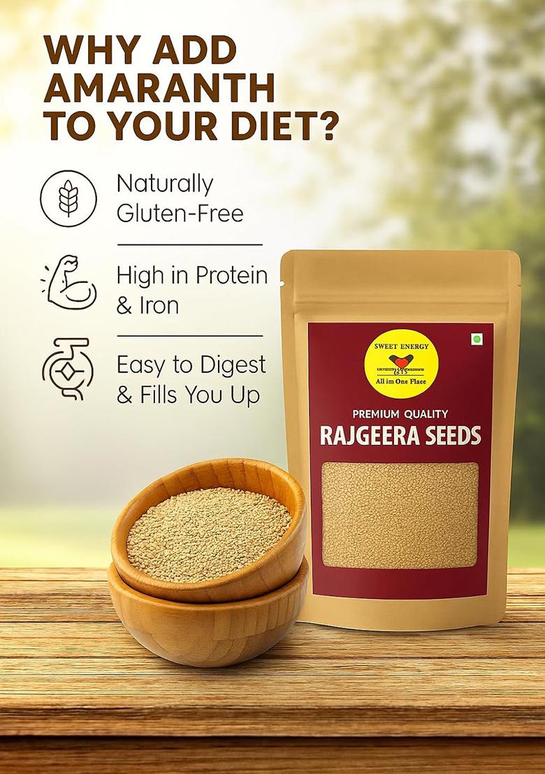 Sweet Energy Whole Amaranth (Rajgira) Seeds – Gluten-Free Superfood | High In Fibre & Protein | Ancient Grain For Healthy Cooking & Baking-1Kg