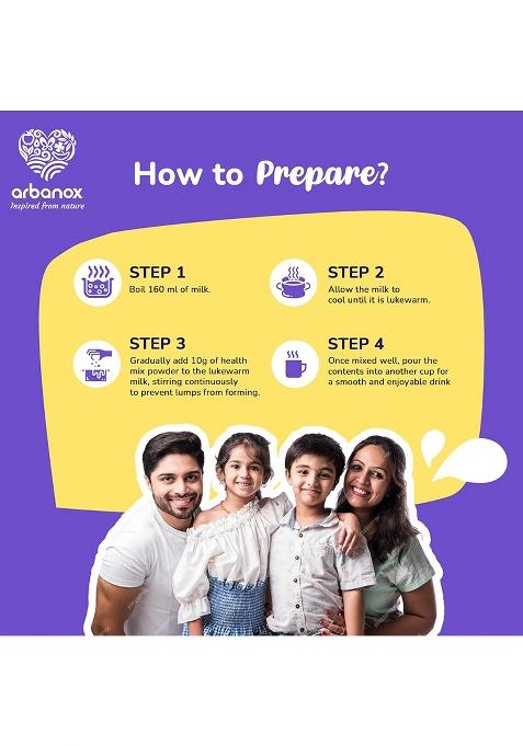 Arbanox Family Vita Vitalix Instant Multi Grain Health Mix Powder|17 Powerful Wellness Ingredients| Trusted By Millions|100% Natural| No Preservatives Or Added Sugar| Convenient & Nutritious| 300Gm