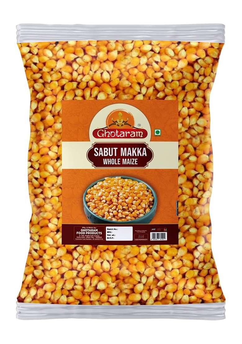 Ghotaram Organics Alwar Sabut/Whole Maize Makki/Sabut Corn Gluten Free||Whole Maize Makki Corn Sabut/Whole Anaj Makka Granules-980 Grams(980 Grams*1Pkt) - Indya