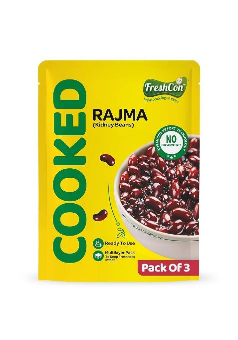 Freshcon Cooked Rajma | Boiled Ready To Eat Rajma | Ideal For Indian Curry & Quick Salads | Nutritious & Healthy Food | Kidney Beans/Pinto Beans 750Gm | 250Gm Each | Pack Of 3