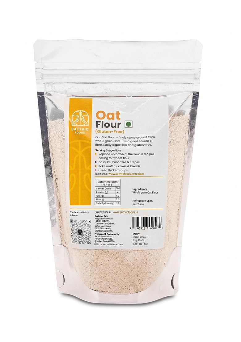 Sattvic Foods Oat Flour/Atta (1.5 Kg) | Stone Ground From Whole Grain Oats, Gluten-Free, Low Gi Superfood, High In Protein & Fibre | Use In Baking, Rotis, Chilla And Flour Blends