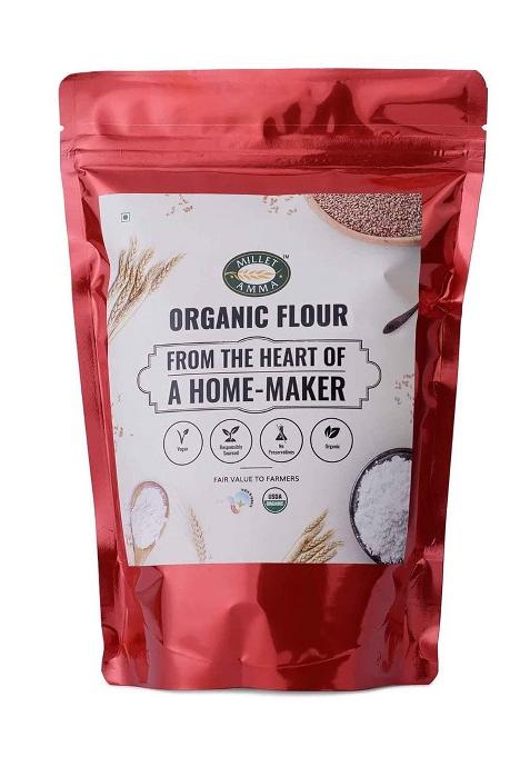 Millet Amma Organic Brown Rice Flour (Sona Masoori) | 2 Kg (500G X 4 Packs)