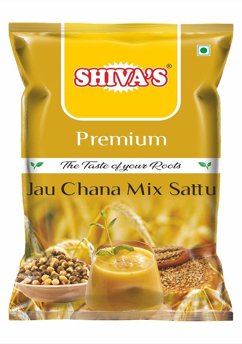 Shiva'S Jau Chana Mix Sattu Pack Of 400G | Roasted Barley & Chana Blend | Natural Summer Drink, High Fiber & Protein | Ayurvedic Cooling Superfood | Healthy Digestive | Sattu Atta