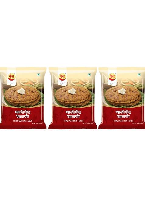 K-Pra Foods Thalipeeth Bhajani|Multigrain Mix Flour Pack Of 3 Each Pack 200 Gm-(600 Gm)