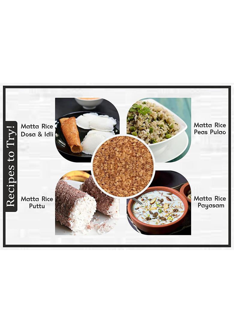 Aranyaka Kerala Matta Rice | 5Kg | Low Glycemic Index | Diabetic-Friendly | Unpolished & Parboiled Medium-Grain Rose Matta Rice (Palakkadan Matta) | (2.5Kg X 2)