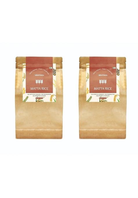 Aranyaka Kerala Matta Rice | 5Kg | Low Glycemic Index | Diabetic-Friendly | Unpolished & Parboiled Medium-Grain Rose Matta Rice (Palakkadan Matta) | (2.5Kg X 2)