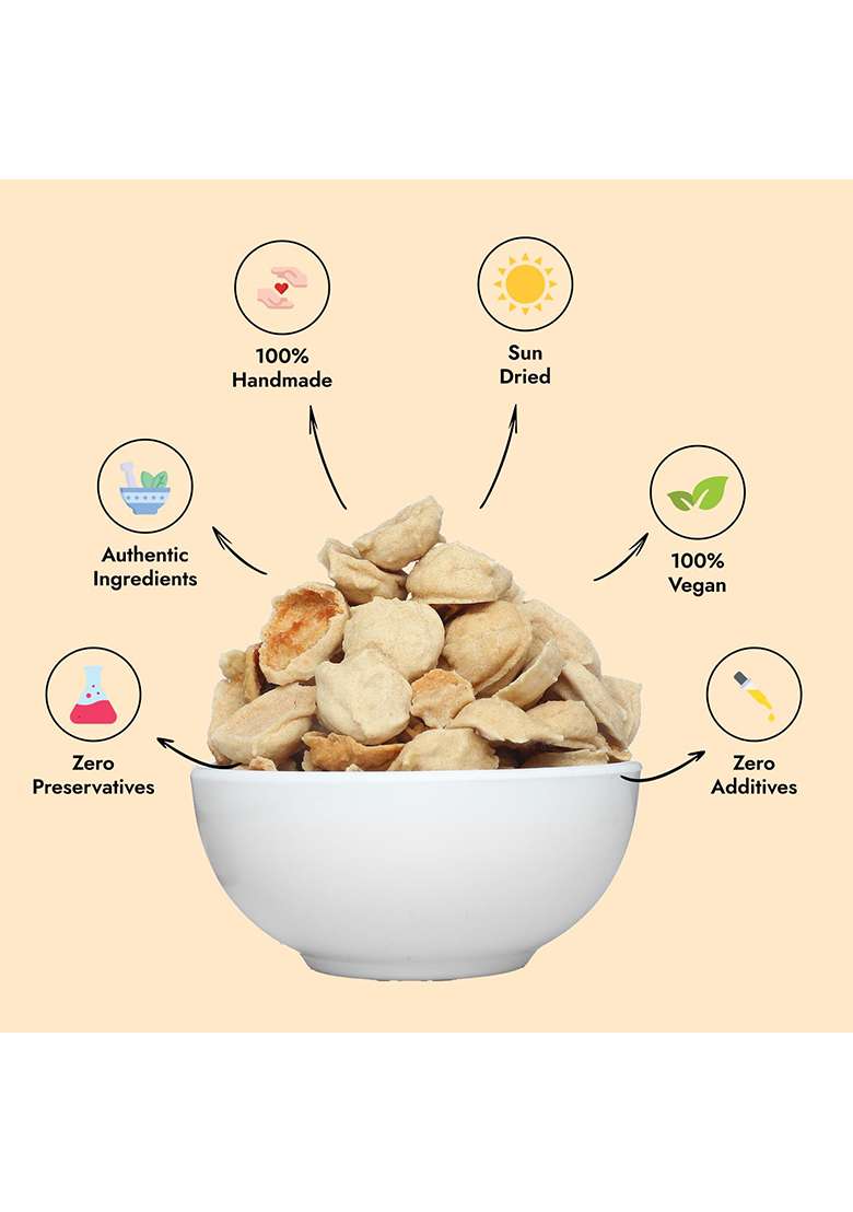 Grameen Chator Urad Dal Bari - 250G (Pack Of 1) | 100% Homemade In Small Batches | Rich In Protein | No Preservatives And Artificial Colors | Gmo Free | Ready To Cook | Healthy Snack & Side Dish - Indya