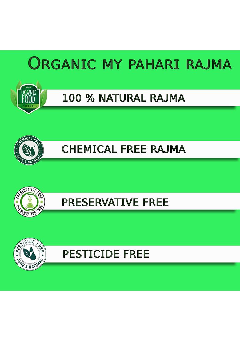 Organic My Red Rajma 1Kg | Kidney Beans | Organic Beans | Premium Unpolished Rajma | Gluten Free & Pesticide Free Rajma | Himachali Lal Beans 1 Kg