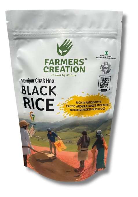 Farmers Creation I Karbi Black Rice I 1 Kg I Manipur Chak Hao, Aromatic, Karuppu Kavuni I Traditional Farming