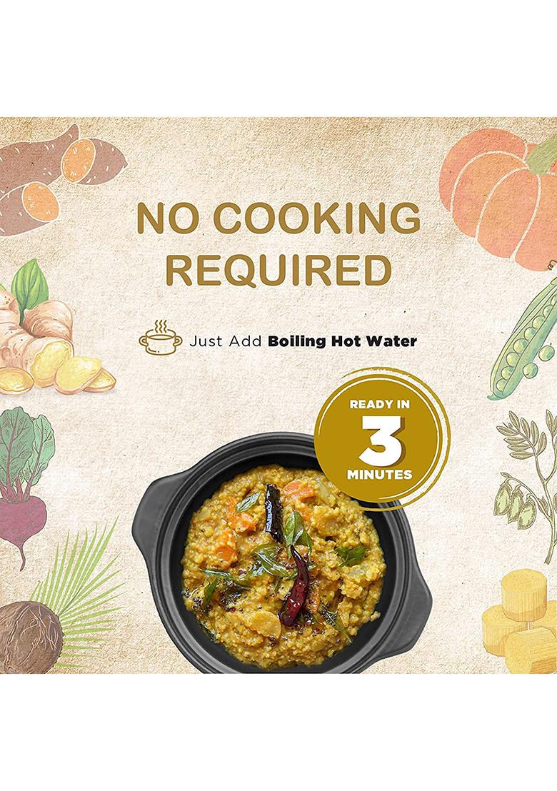 Organic Roots Bisi Bele Bath With Barnyard Millets, Instant Food, Healthy Food, Ready To Eat Full Meal, No Msg, No Preservatives, 55 Gm (Pack Of 1)