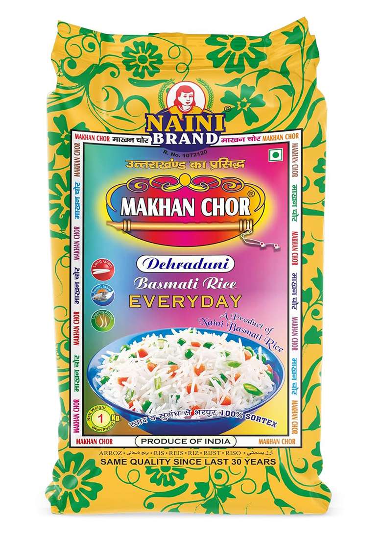 Naini Brand Makhan Chor Dehraduni Basmati Rice Everyday 1Kg | Premium Basmati Rice For Everyday Consumption - Indya