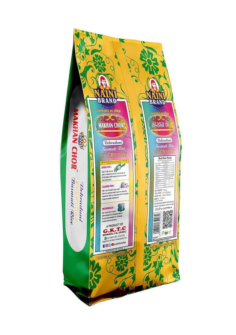 Naini Brand Makhan Chor Dehraduni Basmati Rice Everyday 1Kg | Premium Basmati Rice For Everyday Consumption - Indya