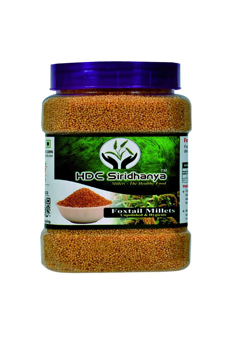 Hdc Siridhanya Unpolished Organic Natural Grains Foxtail Millets(Net Weight 900G Per Pack) Pack Of (1) Checked Naturally Grown From Karntaka - Indya