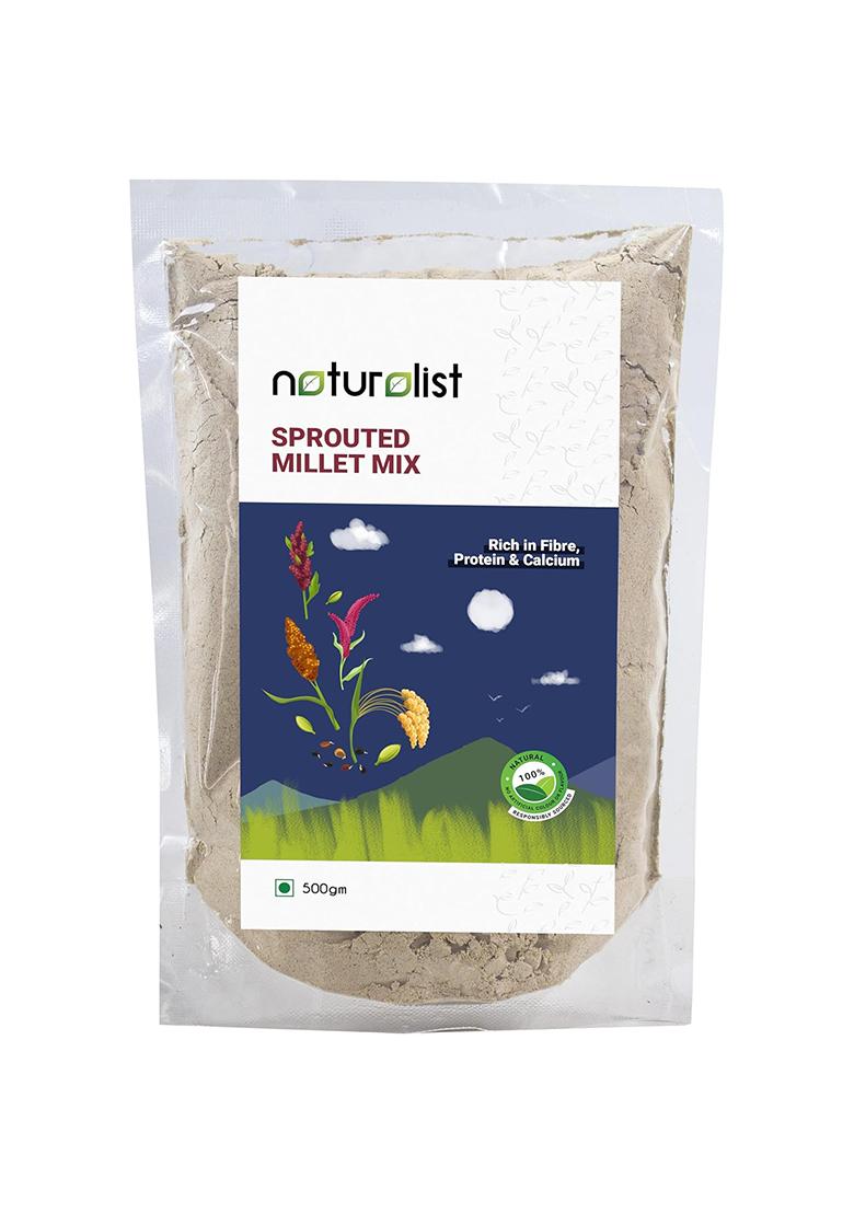 Naturalist 500 Gm Sprouted Millet Mix | 100% Natural | Chemical Free | Fibre And Vitamin B Rich Healthy Meal