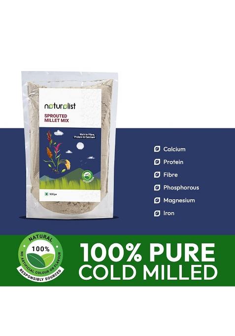 Naturalist 500 Gm Sprouted Millet Mix | 100% Natural | Chemical Free | Fibre And Vitamin B Rich Healthy Meal
