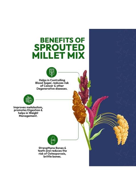 Naturalist 500 Gm Sprouted Millet Mix | 100% Natural | Chemical Free | Fibre And Vitamin B Rich Healthy Meal