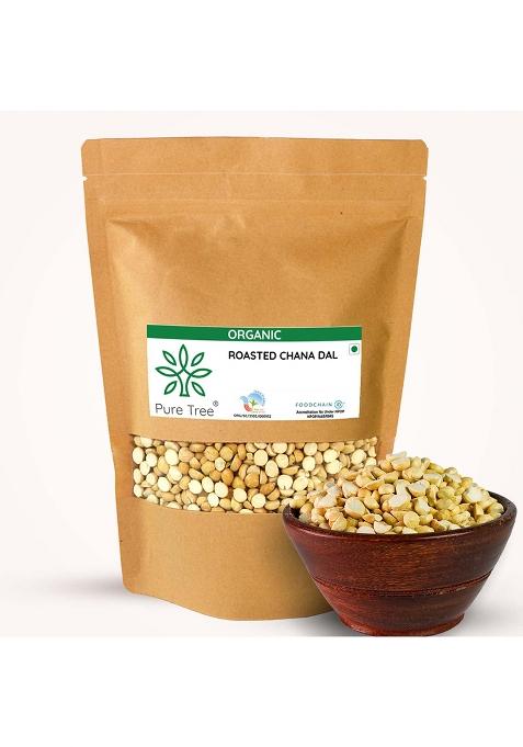 Pure Tree Certified Organic Rosted Chana Dal | 200 G | Roasted Bengal Gram Split | Bhuna Chana Dal | Putnalu Pappu | Futana Dal | Organic Daria Roasted Pottukadalai