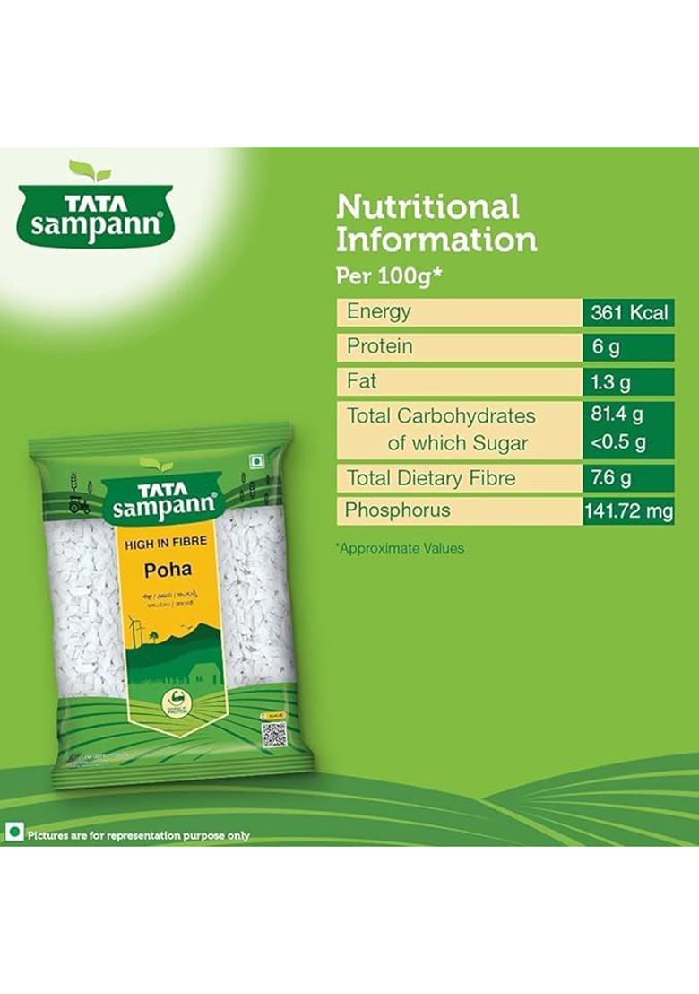 Tata Poha | Poha | Flattened Rice | White Poha 100% Organic | 1 Kg Each | Pack Of 2 | 2 Kg Combo