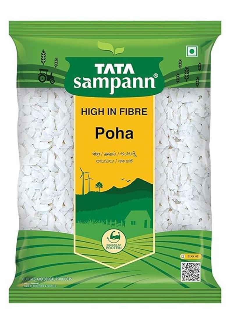 Tata Poha | Poha | Flattened Rice | White Poha 100% Organic | 1 Kg Each | Pack Of 2 | 2 Kg Combo