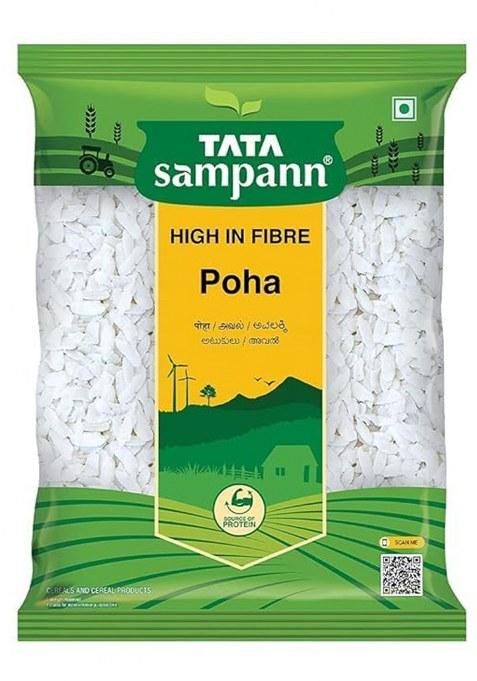 Tata Poha | Poha | Flattened Rice | White Poha 100% Organic | 1 Kg Each | Pack Of 2 | 2 Kg Combo