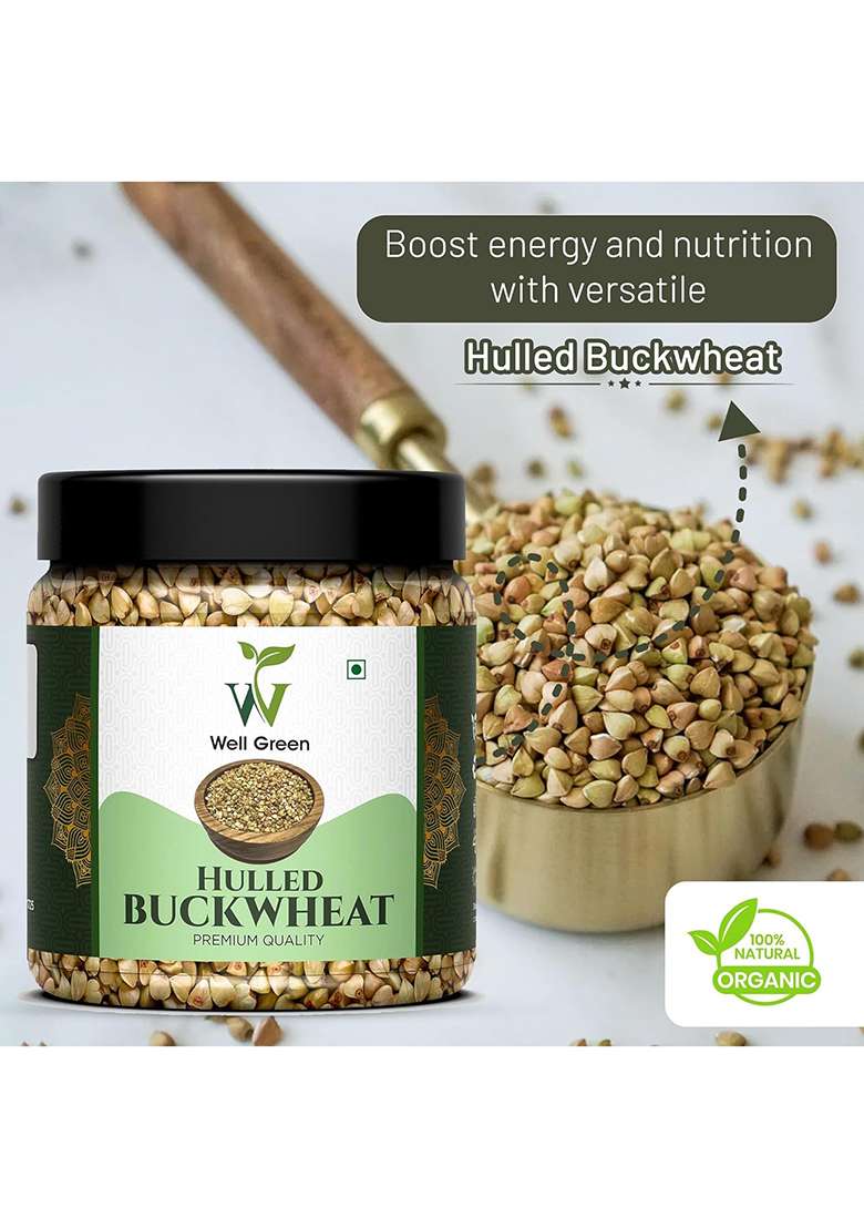 Well Green Hulled Buckwheat 1Kg Kuttu Giri | Gluten Free | High In Plant Protein And Fibre |Sprout To Use In Salads - Indya