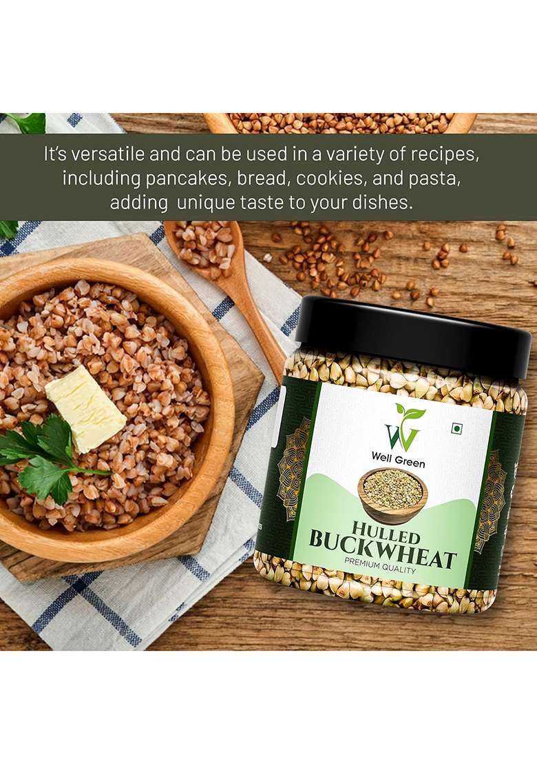 Well Green Hulled Buckwheat 1Kg Kuttu Giri | Gluten Free | High In Plant Protein And Fibre |Sprout To Use In Salads - Indya