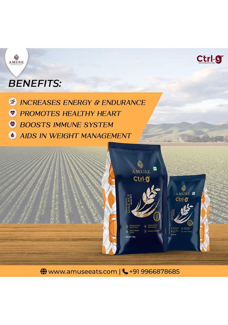 A.M.U.S.E. Ctrl G,Low Gi White Rice,Diet Rice,Diabetic Friendly Rice(5Kg)