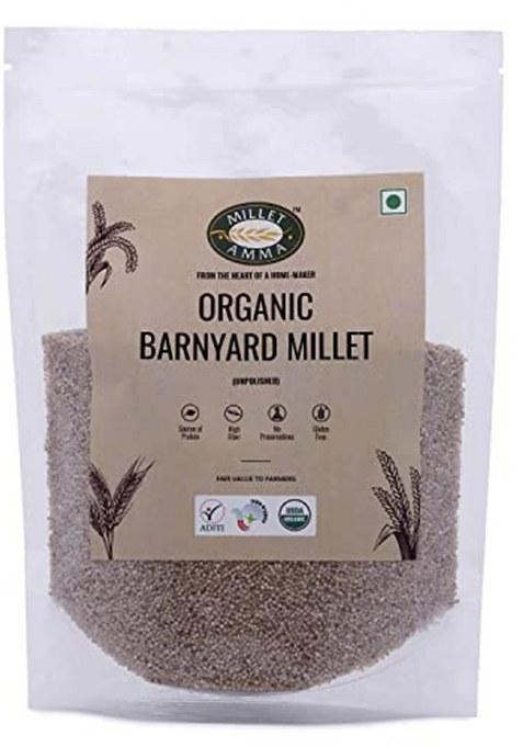 Millet Amma Unpolished Certified Organic Barnyard Millet Grains| 1 Kg Pack | (Udalu | Kodisama | Khira | Swank | Kuthiraivally) Rich In Fibre Than Rice & Dietary Fibre,High Protein,Gluten Free |