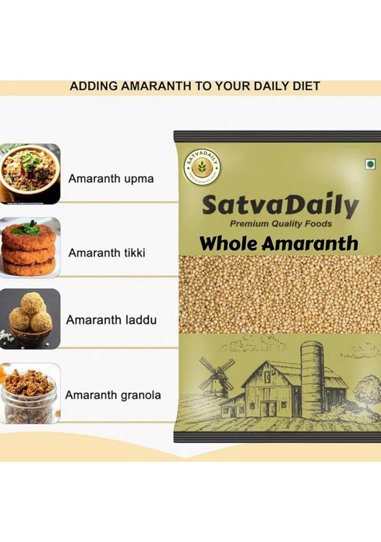 Satvadaily Whole Amaranth 900G | Rajgira Sabut For Fasting | Ramdana Seeds | Gluten Free & Vegan Rajgeera Seed | High In Fibre And Protein | Amarnath Seeds Cholai Dana | Rajgira Seed | Ancient Grain Superfood