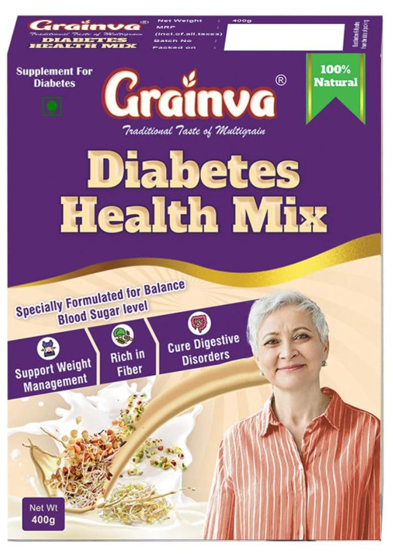 Grainva Diabetes Friendly Health Mix | Multigrain Instant Porridge Mix | Nutritional Drink And Sprouted Millet Mix For Healthy Life | 400Gm Pack (1)