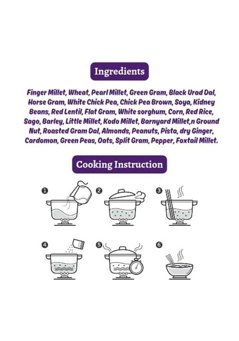 Grainva Diabetes Friendly Health Mix | Multigrain Instant Porridge Mix | Nutritional Drink And Sprouted Millet Mix For Healthy Life | 400Gm Pack (1)