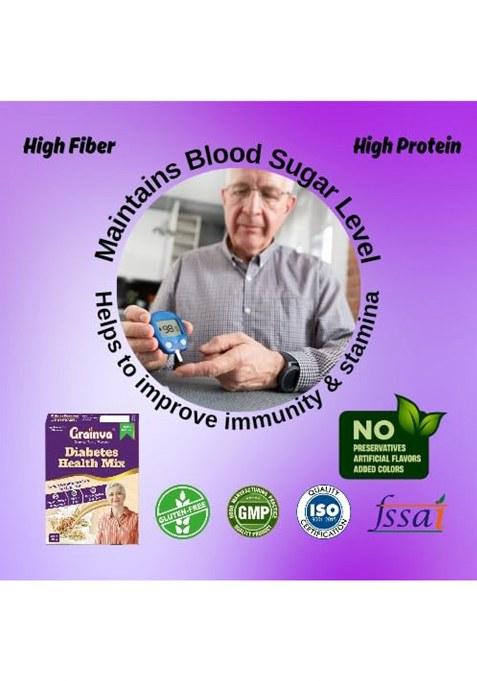 Grainva Diabetes Friendly Health Mix | Multigrain Instant Porridge Mix | Nutritional Drink And Sprouted Millet Mix For Healthy Life | 400Gm Pack (1)