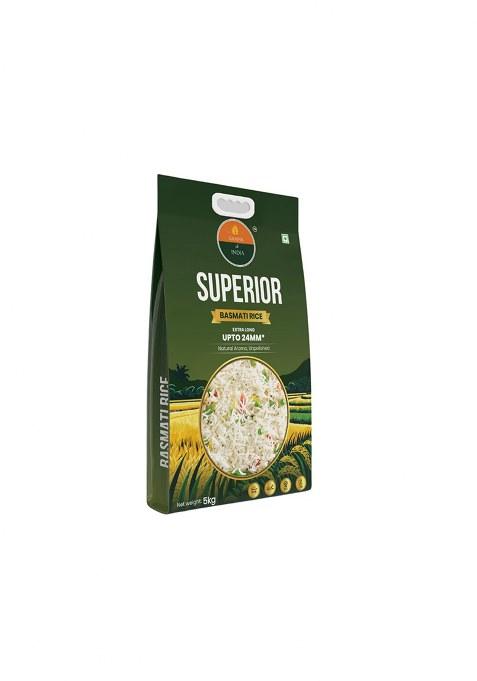 Grains Of India Superior Basmati Rice, Long Grain, Natural Aroma, Unpolished, 5Kg