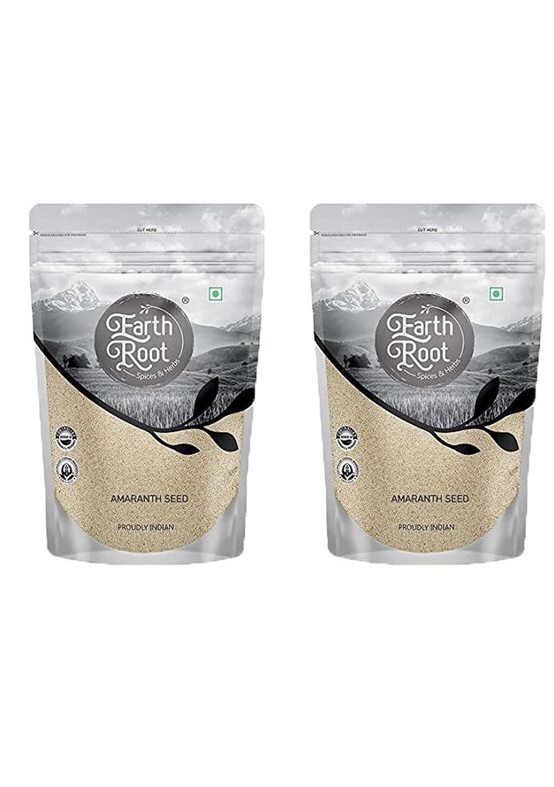 Earthroot Natural Amaranth (Rajgira), Gluten-Free Ancient Grain, High In Protein, Iron & Fibre | Ideal For Fasting, Rotis, Porridge & Healthy Snacks, Pack Of 2, 1 Kg Each