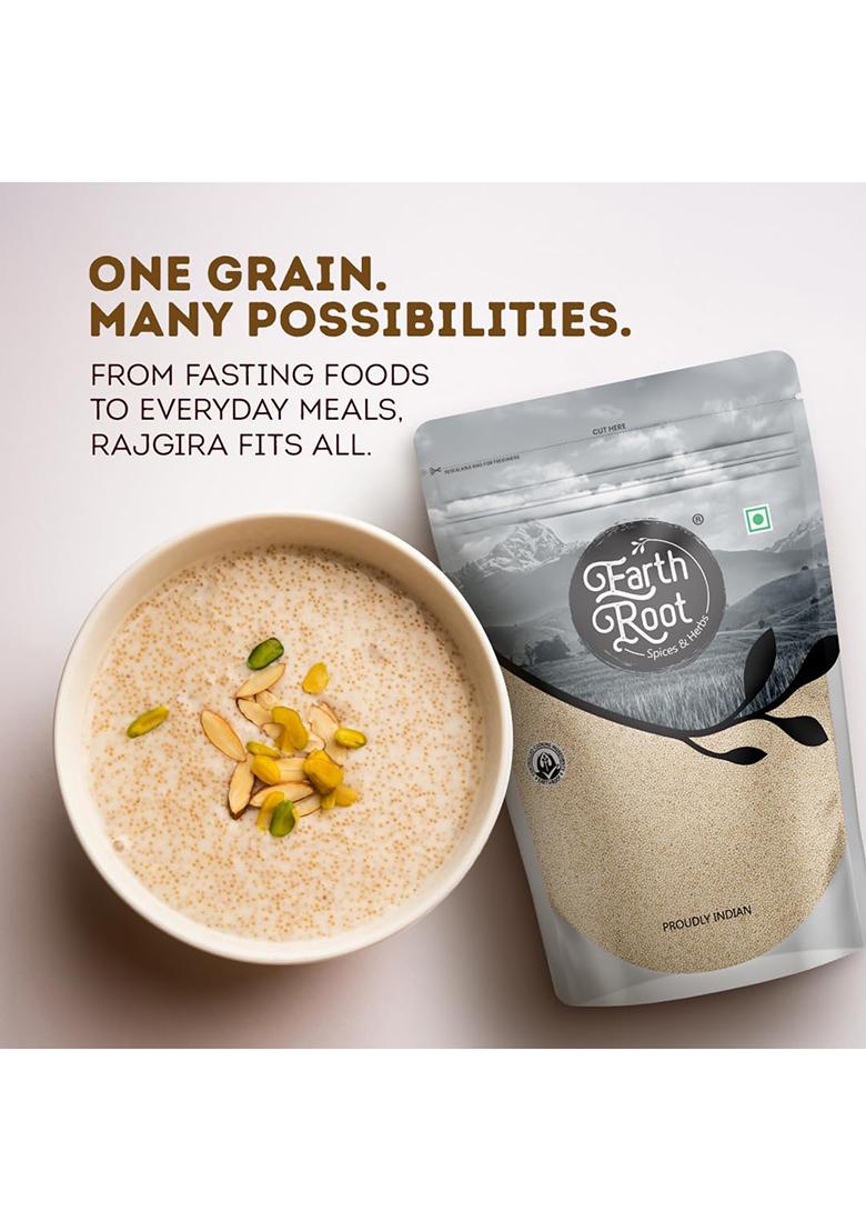 Earthroot Natural Amaranth (Rajgira), Gluten-Free Ancient Grain, High In Protein, Iron & Fibre | Ideal For Fasting, Rotis, Porridge & Healthy Snacks, Pack Of 2, 1 Kg Each