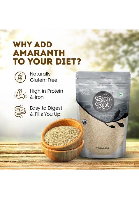 Earthroot Natural Amaranth (Rajgira), Gluten-Free Ancient Grain, High In Protein, Iron & Fibre | Ideal For Fasting, Rotis, Porridge & Healthy Snacks, Pack Of 2, 1 Kg Each