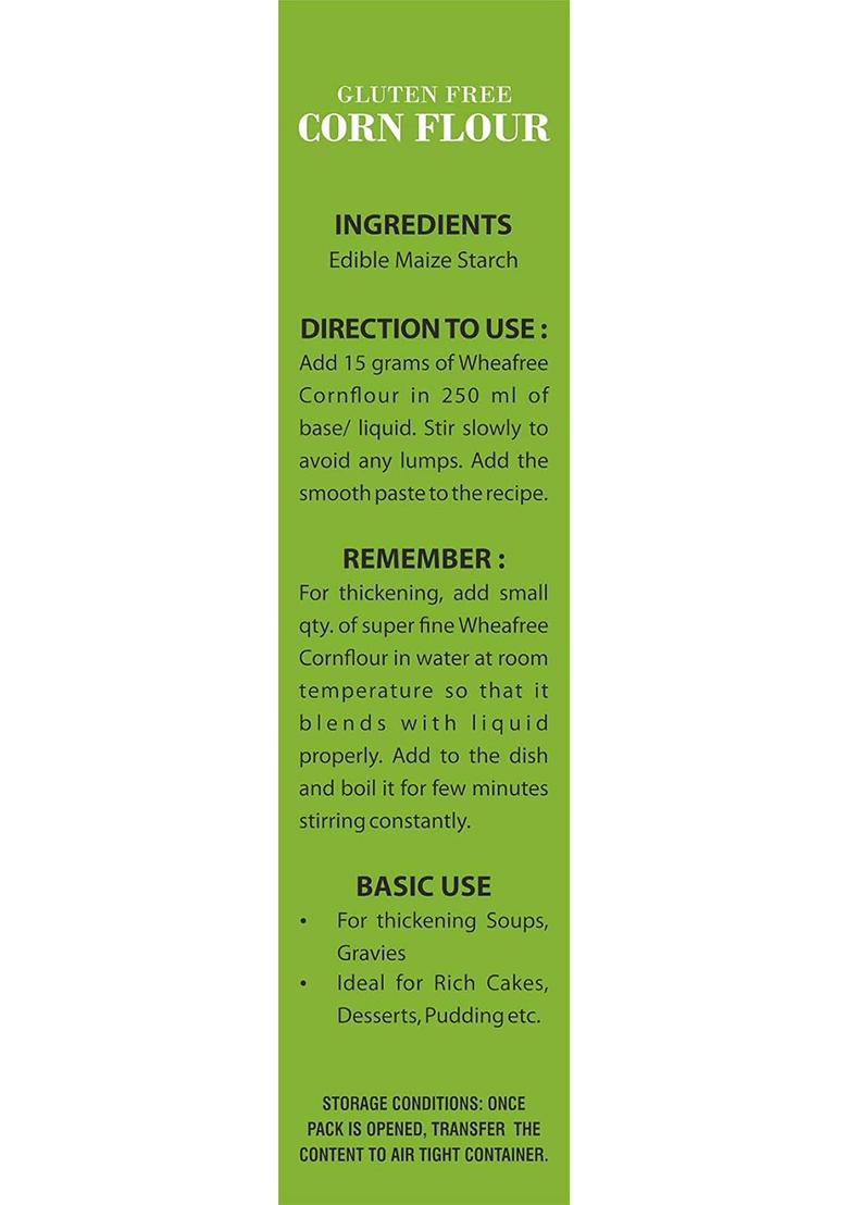 Wheafree Gluten Free Corn Flour Pack Of 3 X 200 Grams | Perfect Thickening Agent | Rich In Carbohydrates | 100% Natural And Vegetarian