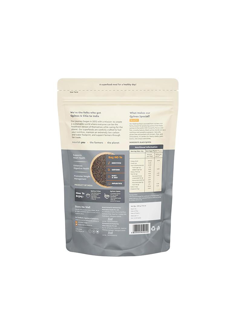 Nourish You Whole Grain Black Quinoa 500 Gm | Dietary Grains | Gluten Free | Superfood | Rich In Protein And Fiber| Healthy Breakfast Cereal | Pack Of 1
