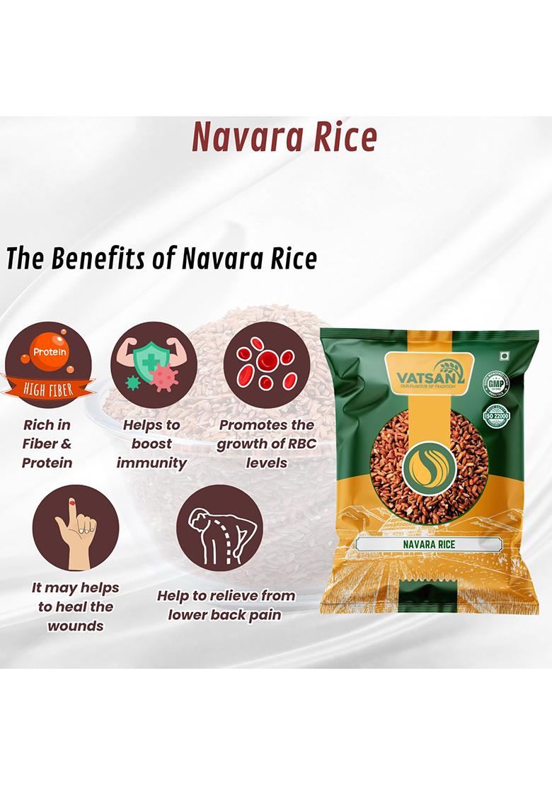 Vatsan Organics Navara Rice (1Kg) | Good For Karkkidaka Kanji | Kerala Njavara