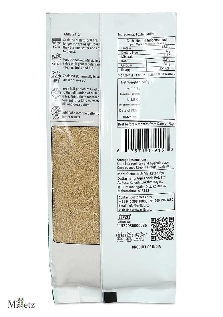 Organic Foxtail Millet Superfood Kangani Seeds, Kang, Navane, Kakum, Korralu, Korra, Low Gi Millet Millet For Fasting Unpolished Organic, Chemical-Free, Pesticide-Free