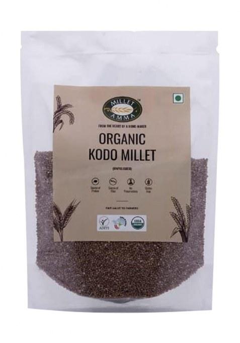 Millet Amma Organic Gluten Free Unpolished Kodo Millets For Overall Wellness And Balanced Nutrition - 500 Gm (Pack Of 1)