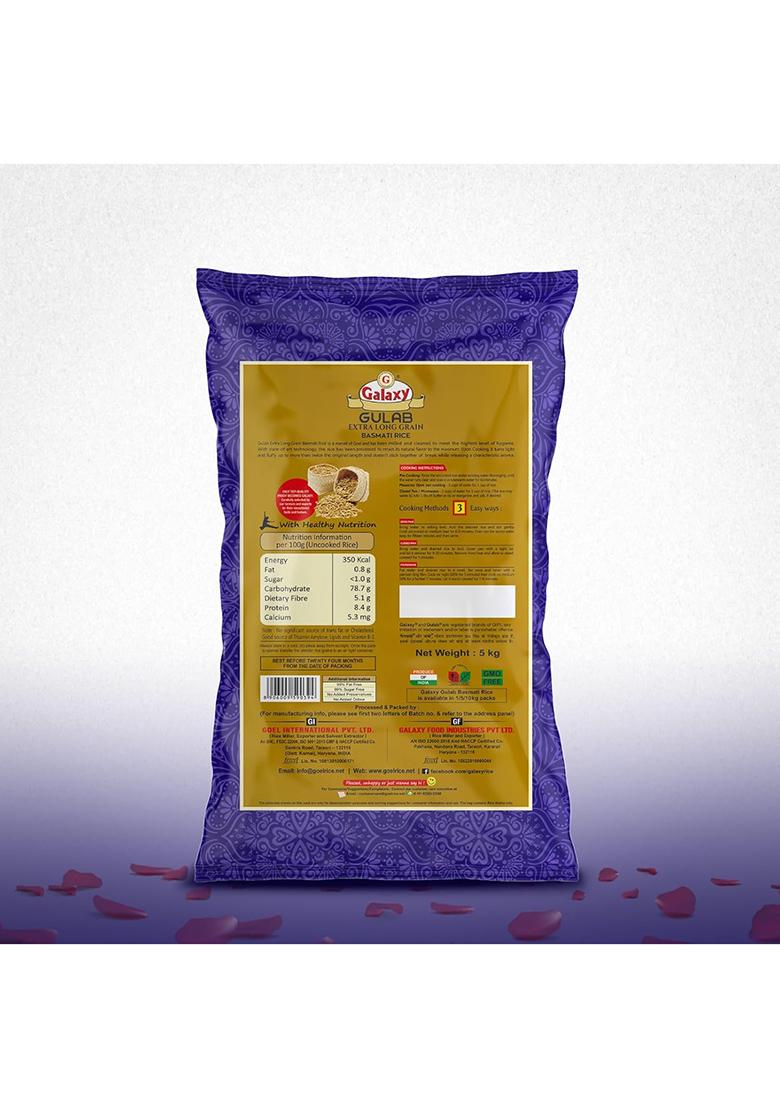 Galaxy Basmati Rice, Aromatic Authentic Aged Biryani Rice, Extra Long Grain, 5 Kg