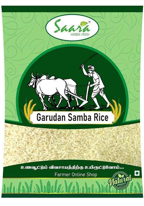 Saara Herbal Fresh Garudan Samba Rice, 950G, Kadaikazhuthan Rice Boiled | Garudan Samba Arisi