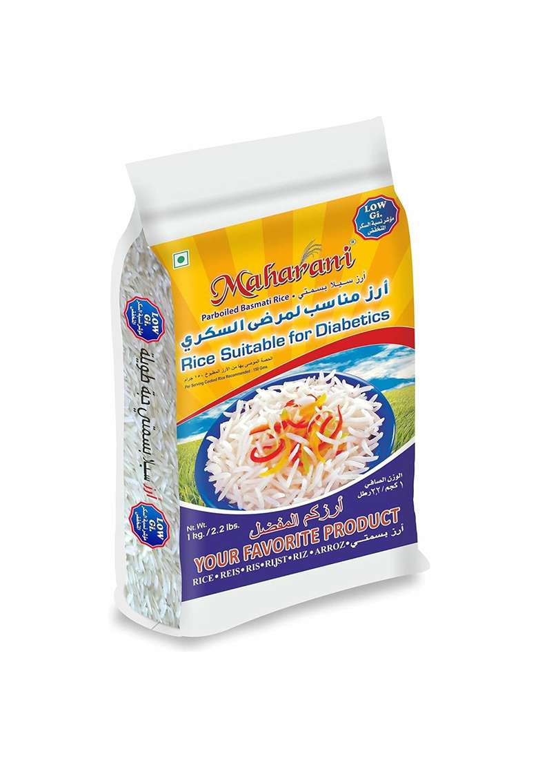 Maharani Diabetic Friendly Basmati Rice 1 Kg – Low Gi | Steam-Cooked | Naturally Aged Long Grain | Healthy Sugar-Free Rice - Indya